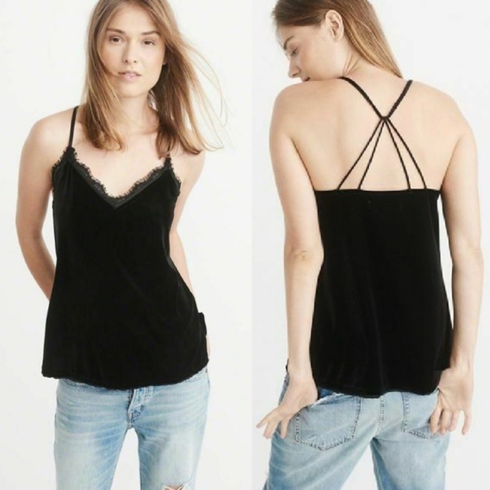 Abercrombie lace trim velvet tank top